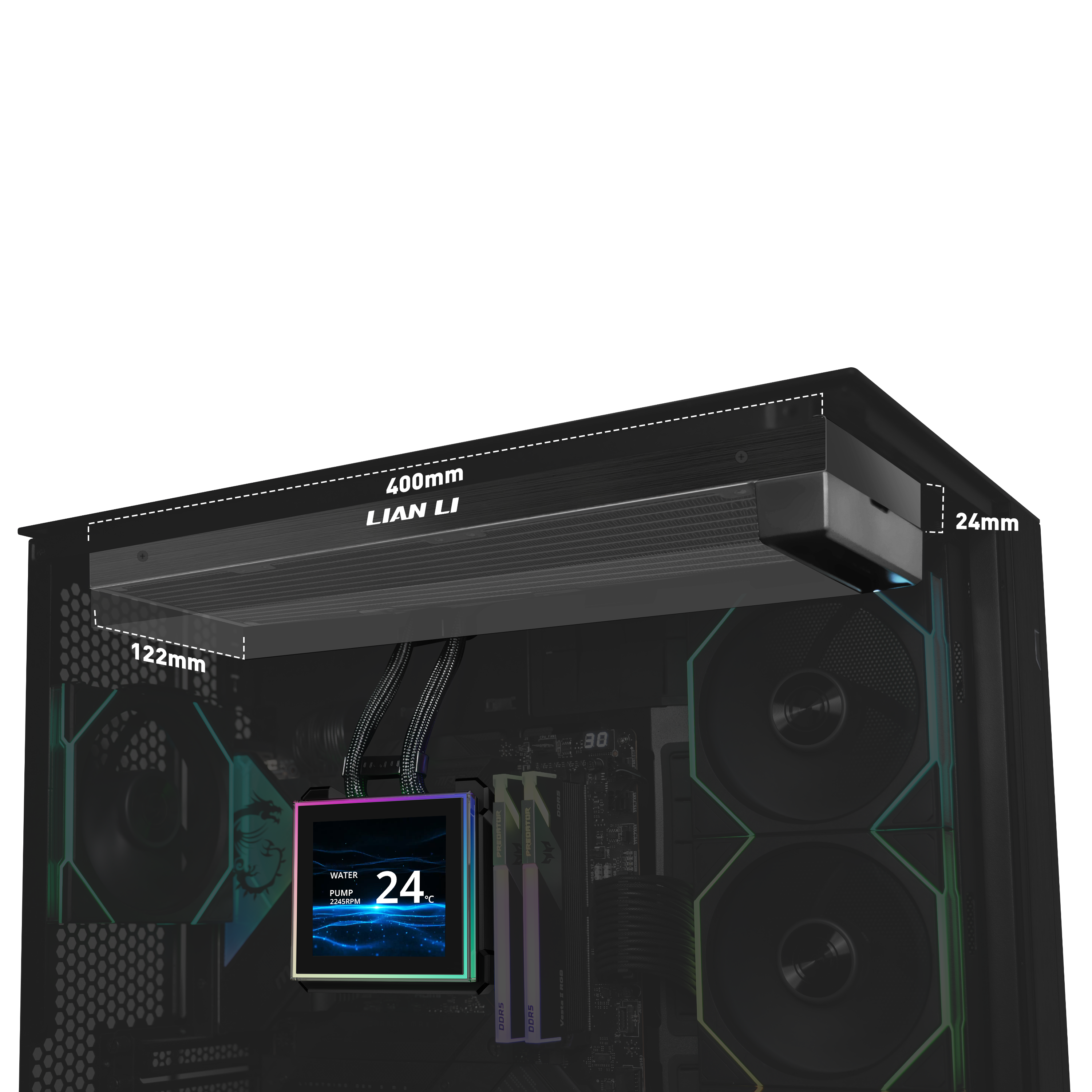 HydroShift II LCD-S instalado en un PC