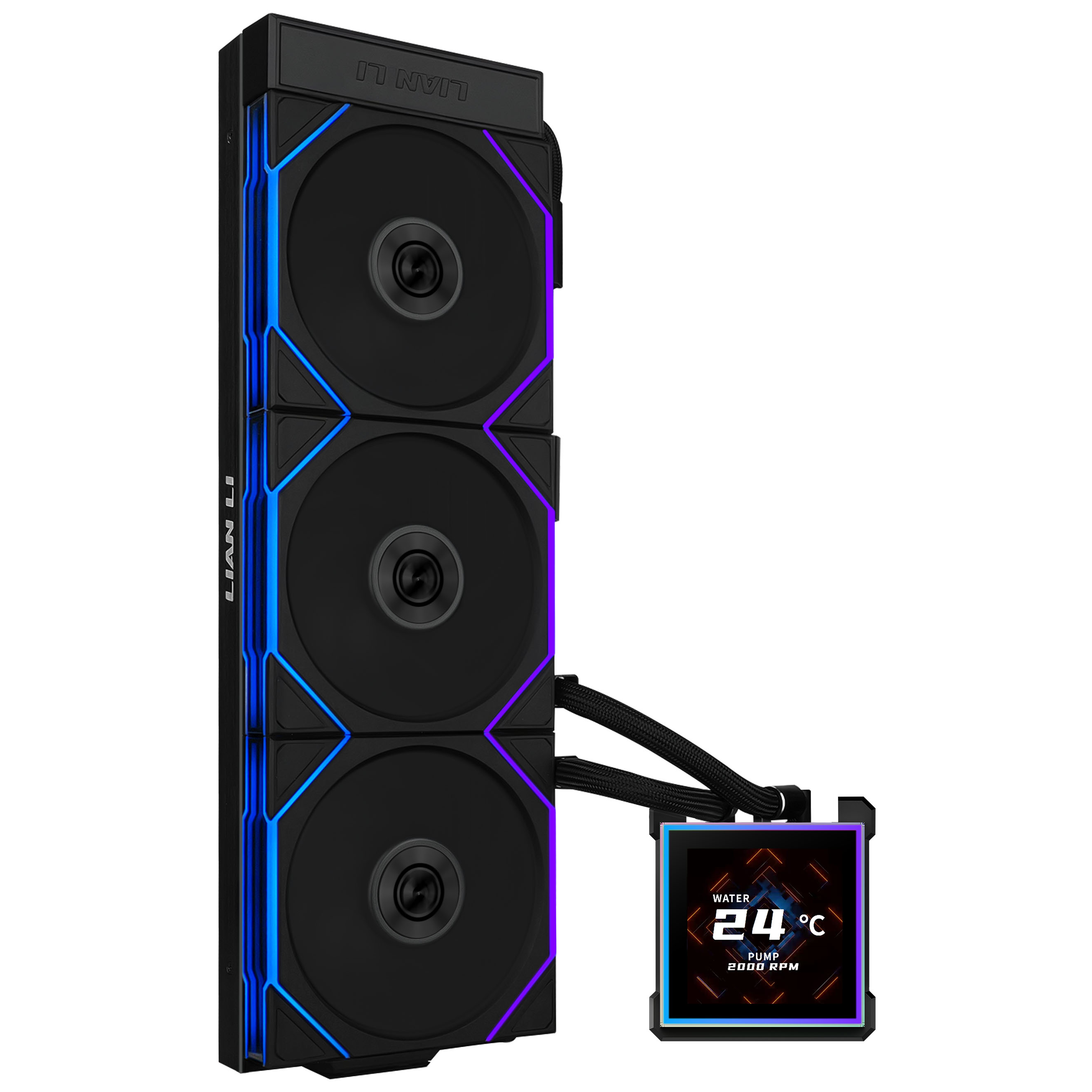 Vista lateral del Lian Li HydroShift II LCD-S