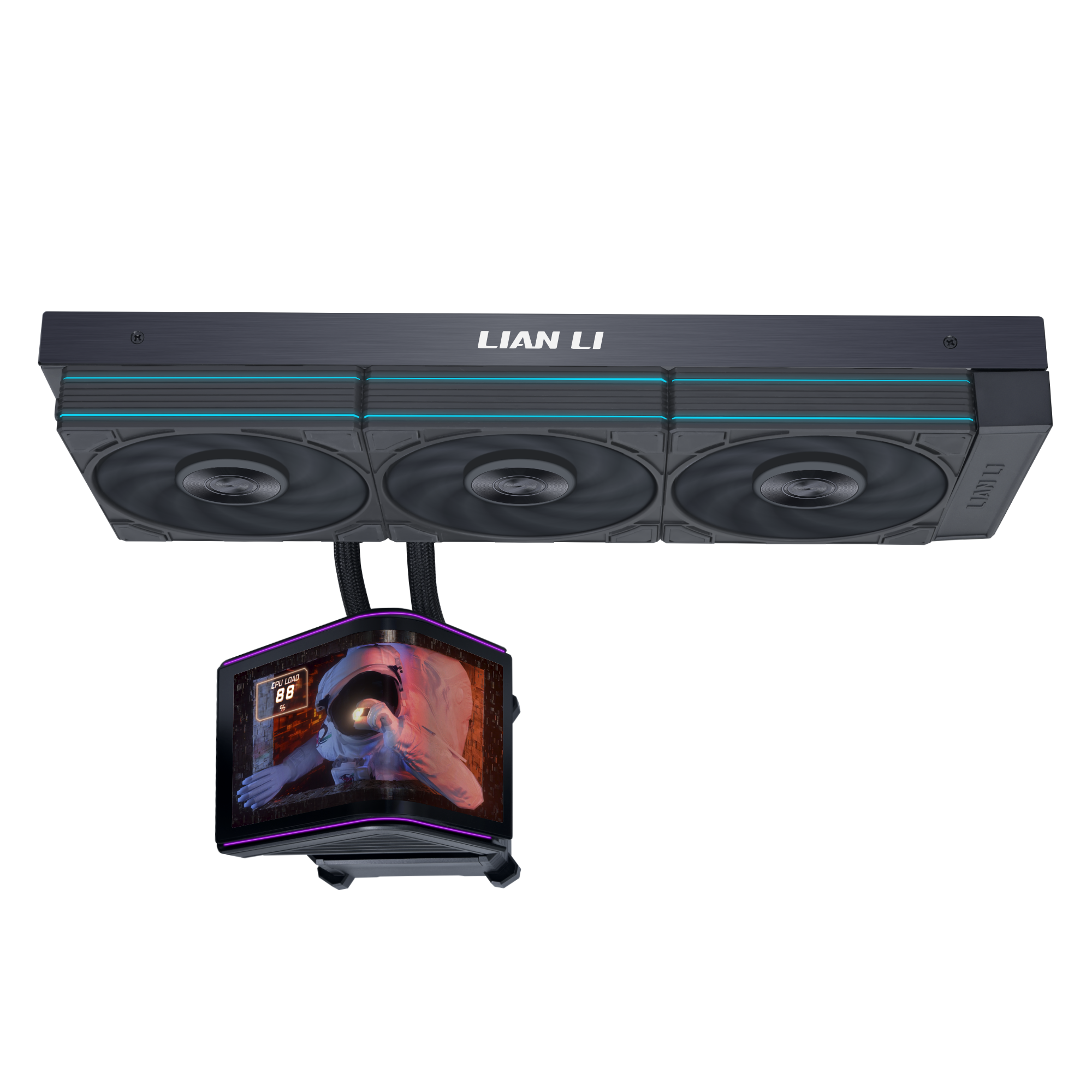 Vista lateral del Lian Li HydroShift II OLED Curved