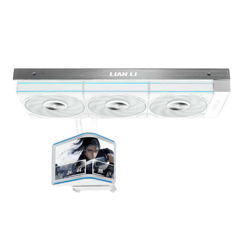 Vista lateral del Lian Li HydroShift II OLED Curved