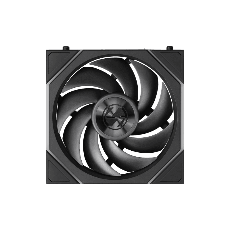 Vista frontal de un ventilador Lian Li serie FLEX