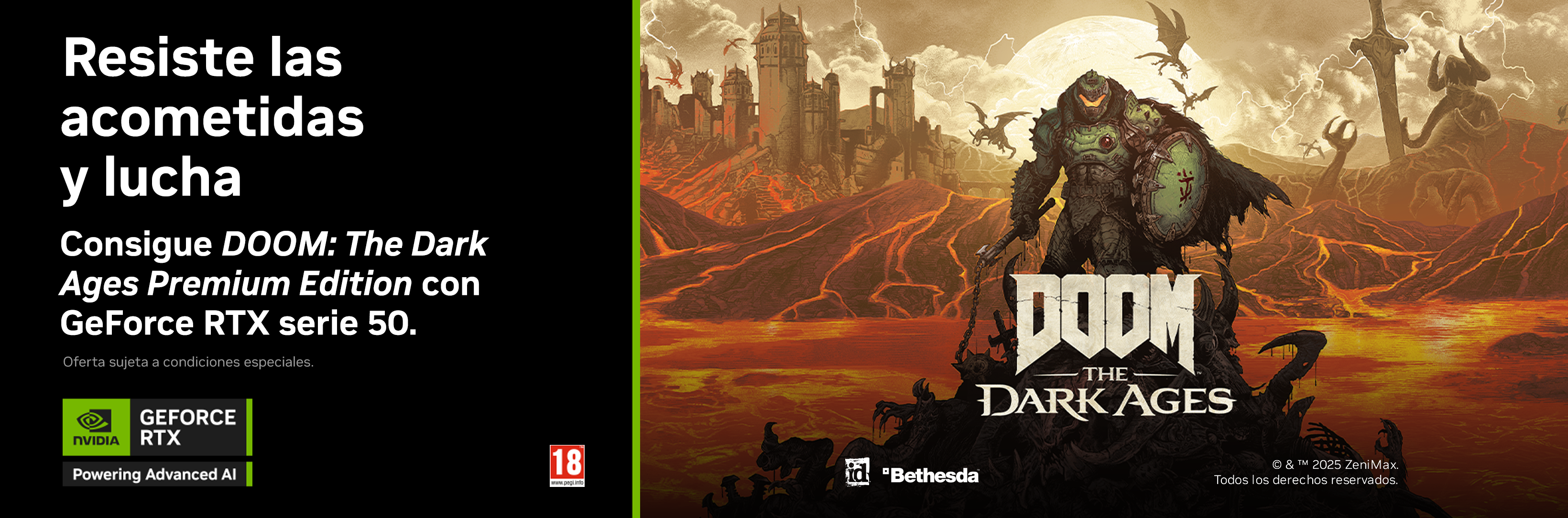 Consigue DOOM: The Dark Ages con la compra de una tarjeta gráfica, de sobremesa o portátil con rtx 50