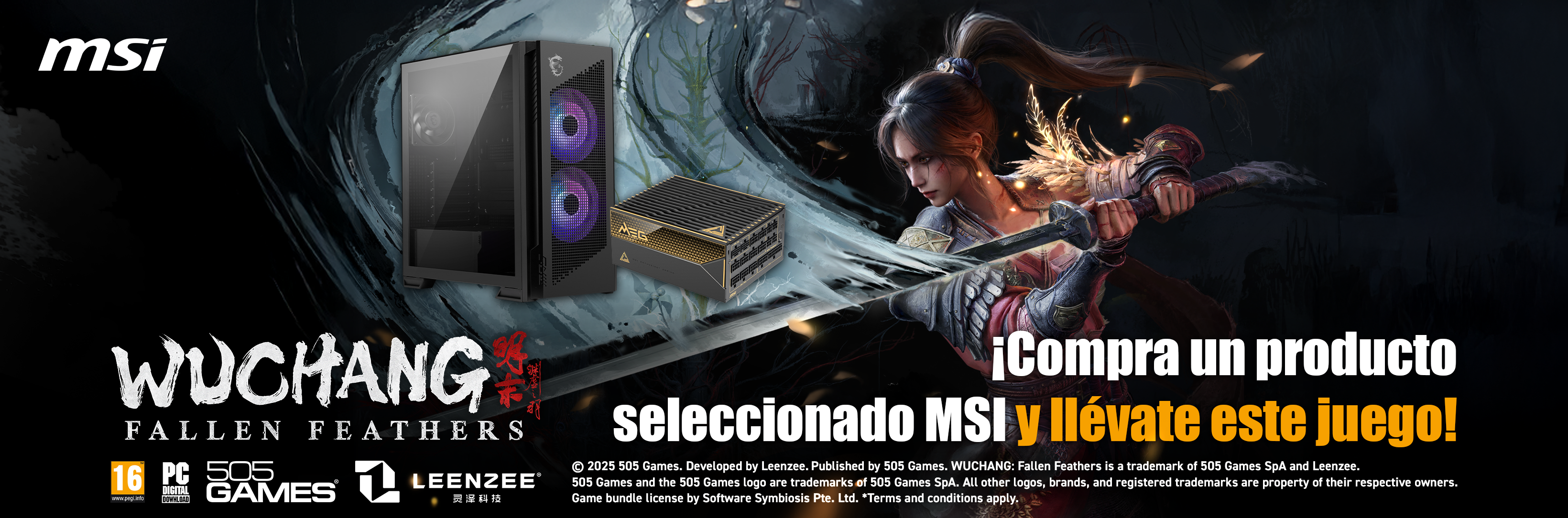Picture of Consigue el juego Wuchang: Fallen Feathers Game con productos MSI seleccionados.