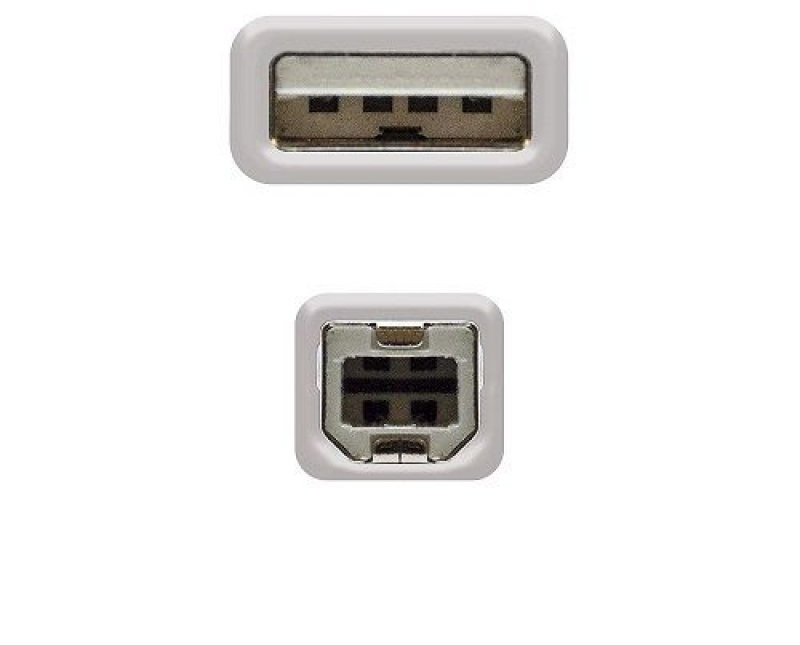 Nanocable - Cable USB 2.0 Nanocable USB-A/M para USB-B/M 1 M Bege