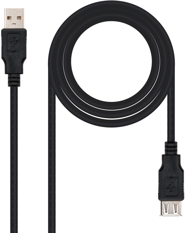 Picture of Picture of Cable USB 2.0 Nanocable USB-A M/F 3 M Negro