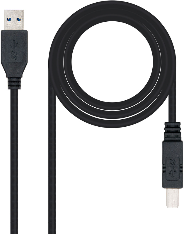 Picture of Picture of Cable USB 3.0 Impressora Nanocable USB-A/M para USB-B/M 2 M Negro