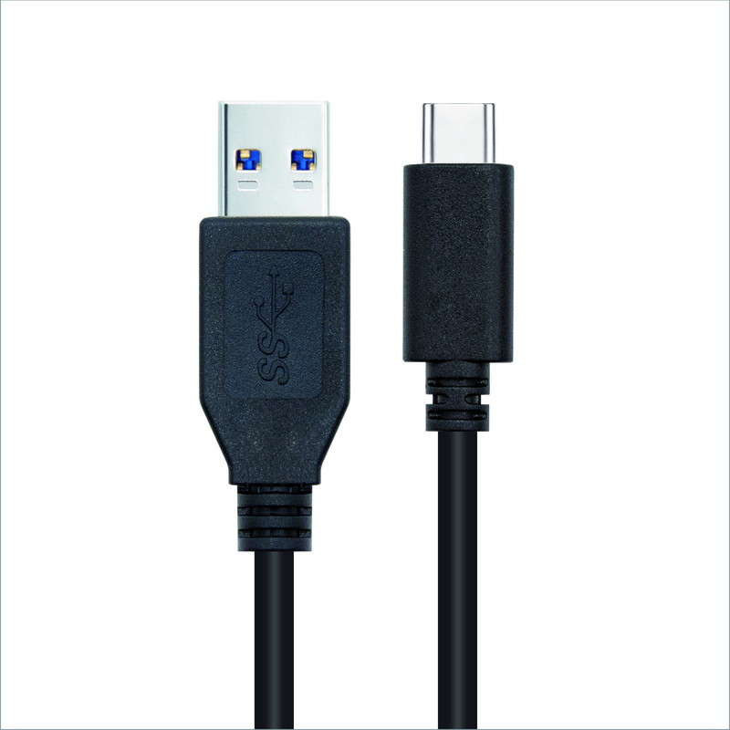 Picture of Picture of Cable USB 3.1 GEN2 10Gbps 3A Nanocable USB-C/M para USB-A/M 0.5 M Negro
