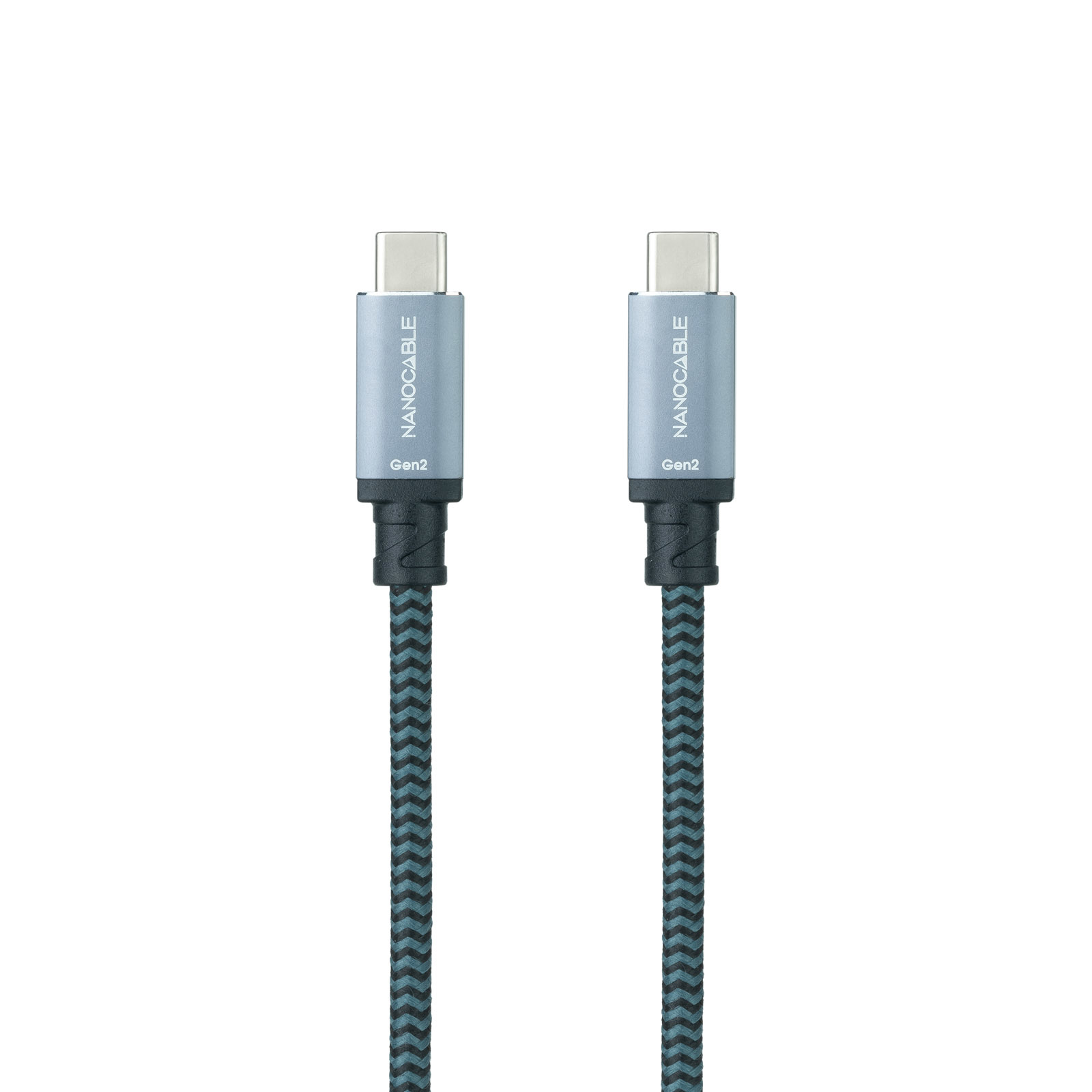 Picture of Picture of Cable USB 3.2 Gen2x2 Nanocable 20Gbps 5A/100W 4K/60HZ USB-C M/M 0.5 M Gris/Negro