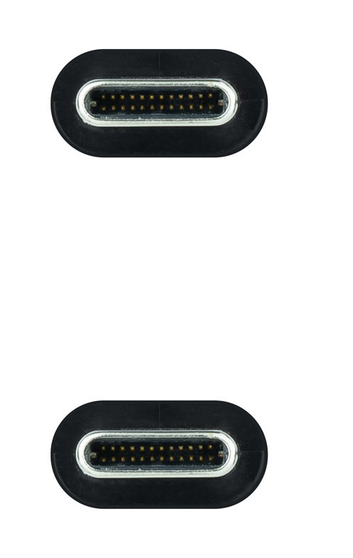 Nanocable - Cable USB 3.2 Gen2x2 Nanocable 20Gbps 5A/100W 4K@60Hz USB-C M/M 1 M Gris/Negro