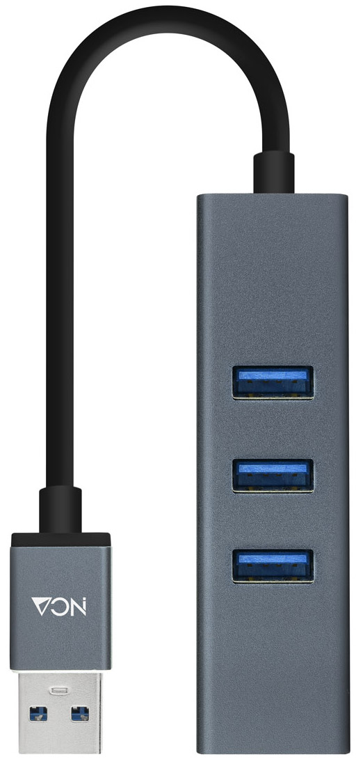 Picture of Picture of Adaptador Gigabit NanoCable USB 3.0 a Ethernet Gigabit 10/100/1000 Mbps / 3x USB 3.0 15 CM Gris