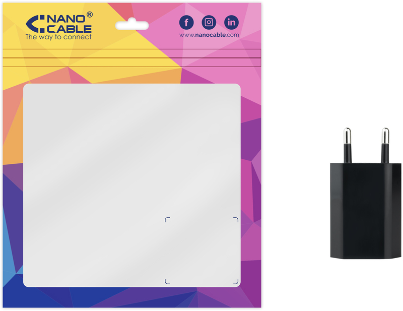 Nanocable - Mini cargador Nanocable USB, 5V/1A, Negro