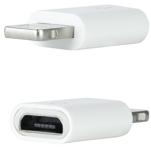 Picture of Picture of Adaptador USB NanoCable Tipo Lightning/M-M-Micro B/F Blanco