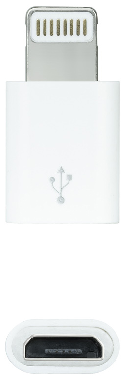Picture of Picture of Adaptador USB NanoCable Tipo Lightning/M-M-Micro B/F Blanco