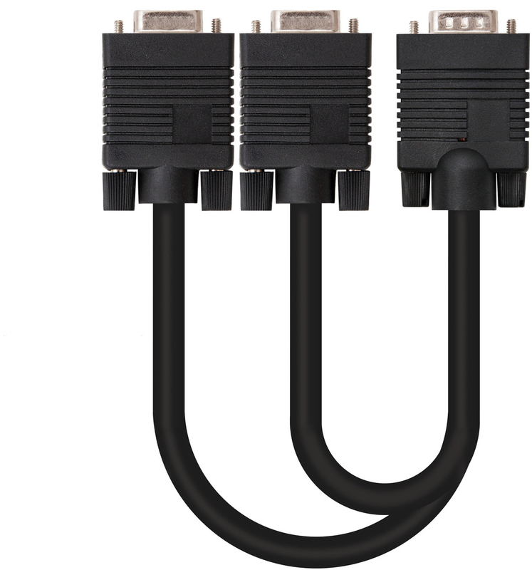 Picture of Picture of Cable Bifurcador SVGA NanoCable VGA/M-2xVGA/F 45 CM Negro