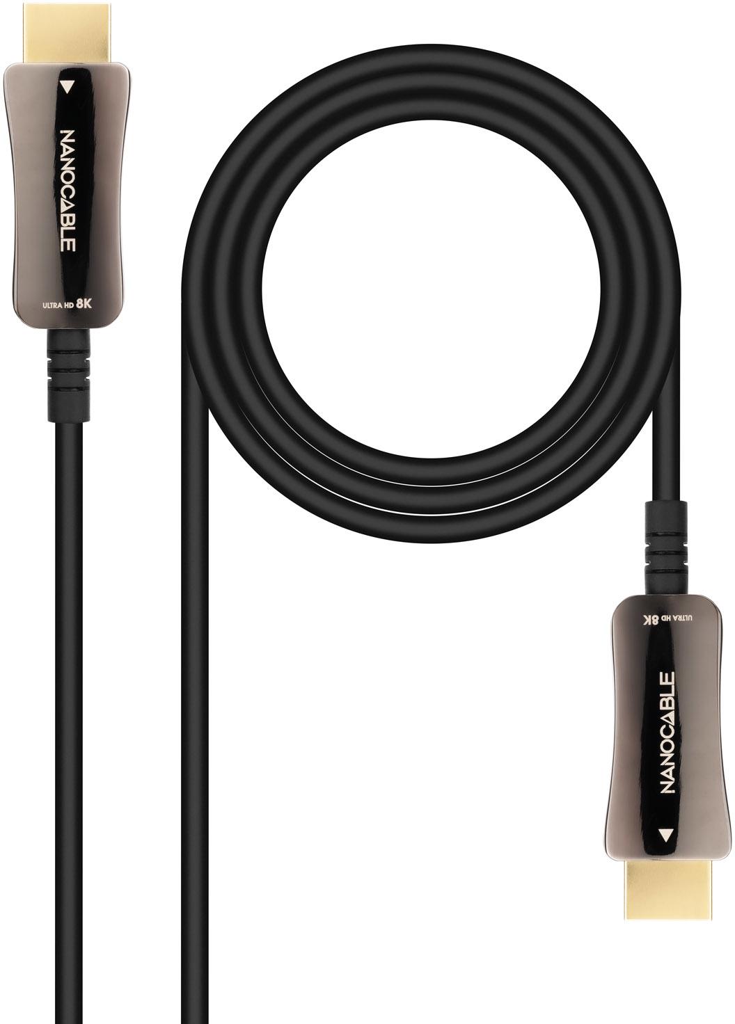 Picture of Picture of Cable HDMI V2.1 AOC Nanocable 8K@60Hz 4K@120Hz 48Gbps A/M-A/M 20 m Negro