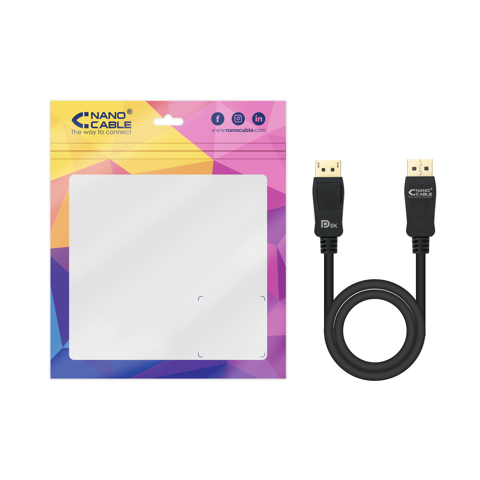 Nanocable - Cable DisplayPort 1.4 NanoCable DP M/M 0.5 M Certificado VESA