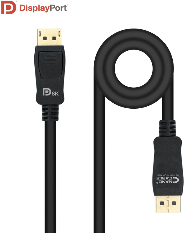 Picture of Picture of Cable DisplayPort 1.4 Nanocable DP M/M 2 M Certificado VESA