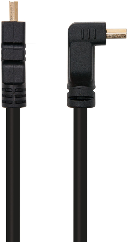 Picture of Picture of Cable HDMI HEC 90º USB-A M/M 1.8 M Negro