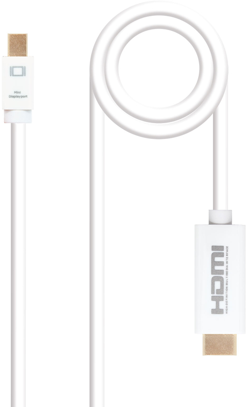 Picture of Picture of Cable Conversor NanoCable Mini DisplayPort/M para HDMI/M 2 M Blanco