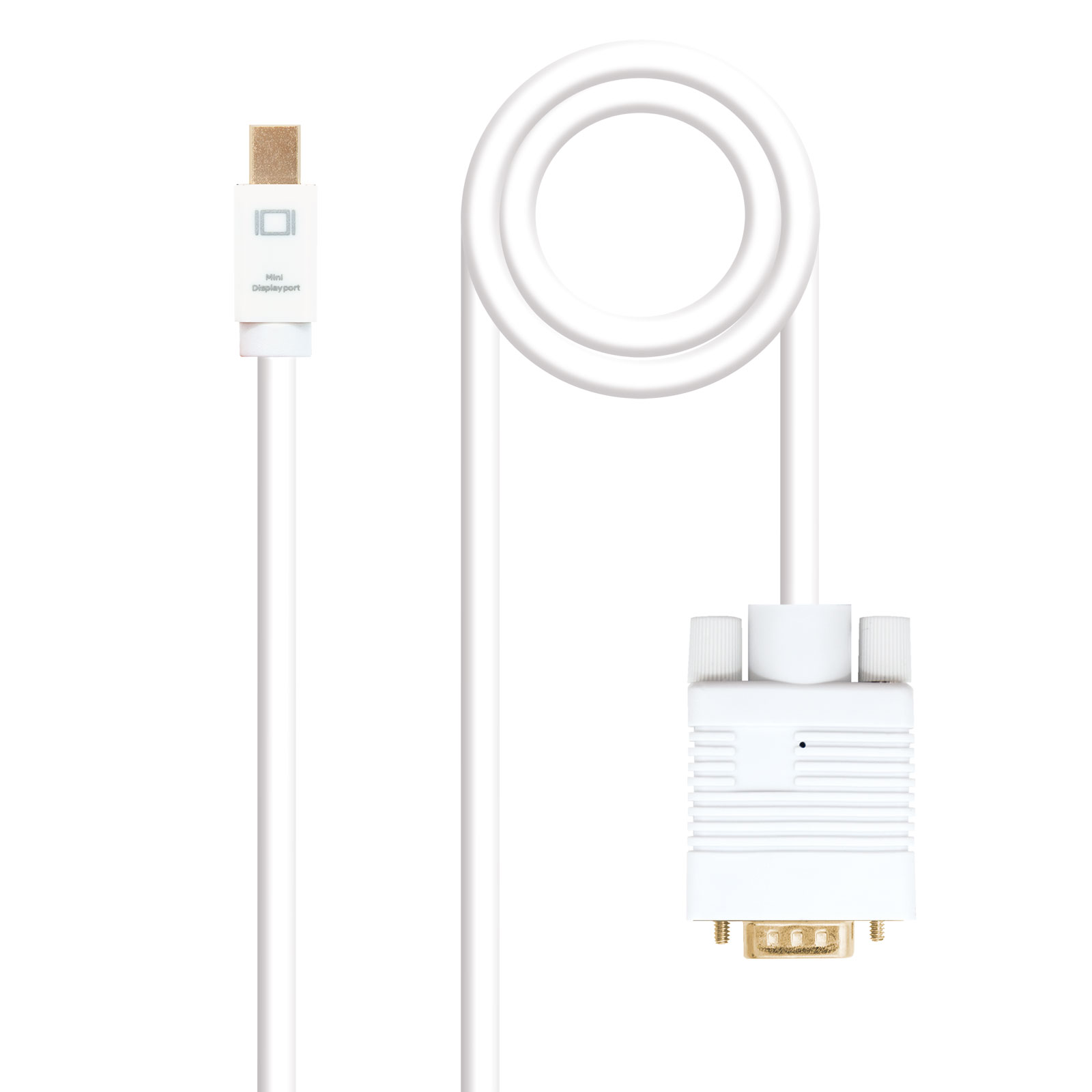 Picture of Picture of Cable Conversor NanoCable Mini DisplayPort/M para VGA/M 2 M Blanco