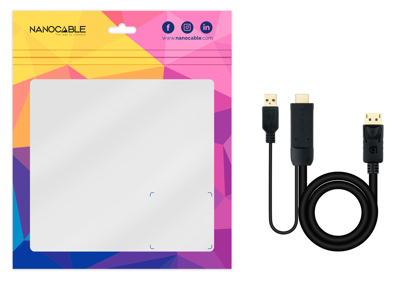 Nanocable - Cable Conversor NanoCable HDMI 2.0 para DisplayPort V1.2 1.8 M Negro
