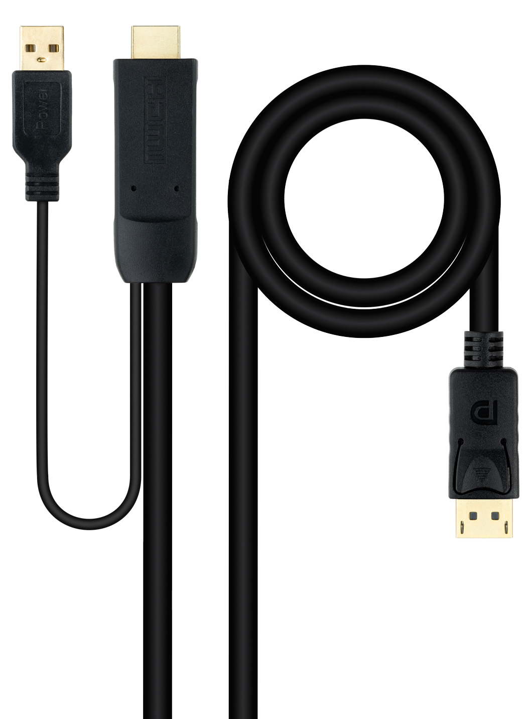 Picture of Picture of Cable Conversor NanoCable HDMI 2.0 para DisplayPort V1.2 1.8 M Negro