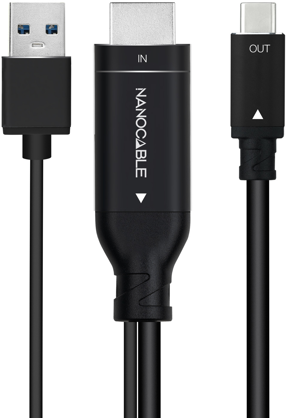 Picture of Picture of Cable Conversor NanoCable HDMI 2.0 para USB-C 1.8 M Negro