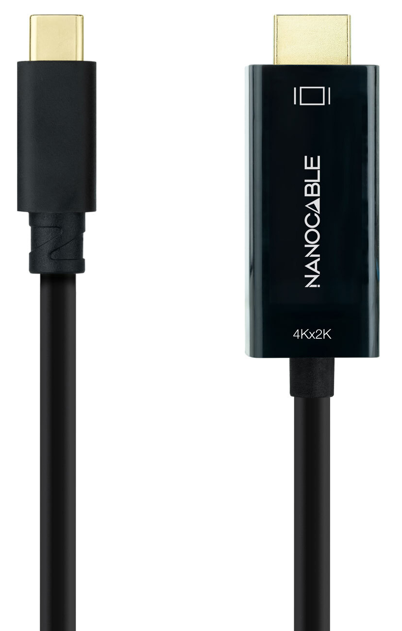 Picture of Picture of Cable Conversor NanoCable USB-C para HDMI 1.4 4K@30HZ 1.8 M Negro