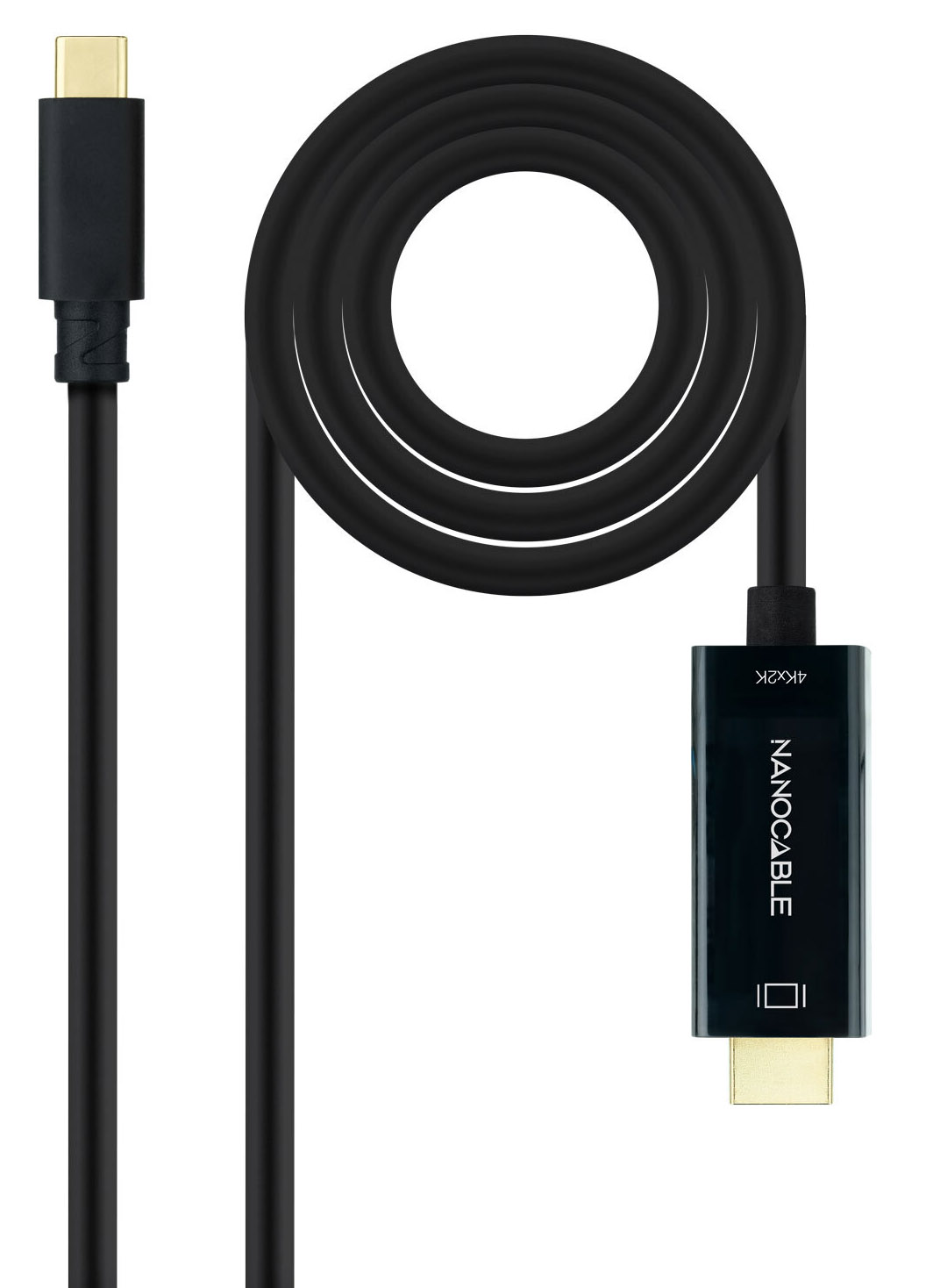 Picture of Picture of Cable Conversor NanoCable USB-C para HDMI 1.4 4K@30HZ 1.8 M Negro