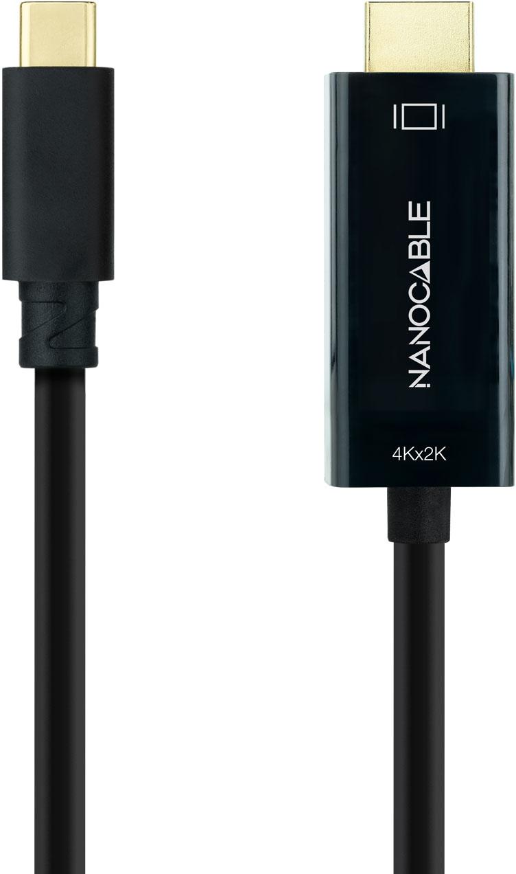 Picture of Picture of Cable Conversor Nanocable USB-C > HDMI 1.4 4K@30HZ 3 M Negro