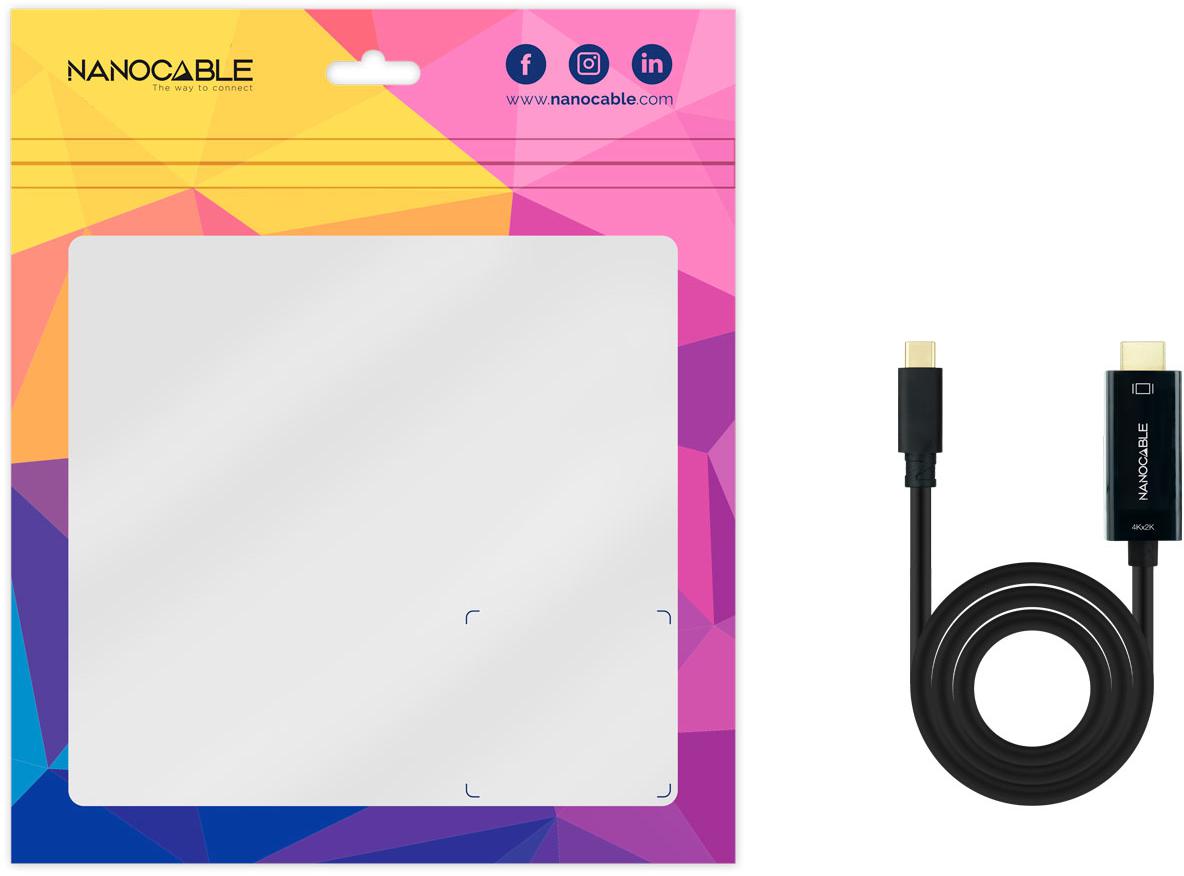 Nanocable - Cable Conversor Nanocable USB-C > HDMI 1.4 4K@30HZ 3 M Negro