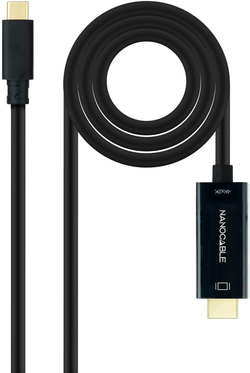 Picture of Picture of Cable Conversor Nanocable USB-C > HDMI 1.4 4K@30HZ 3 M Negro
