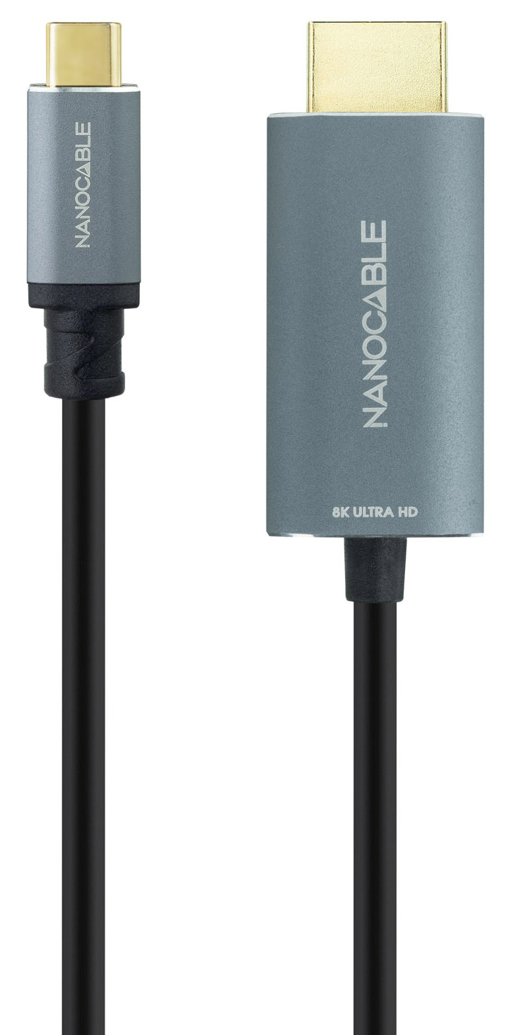 Picture of Picture of Cable Conversor NanoCable USB-C para HDMI 2.1 8K@60HZ 1.8 M Negro