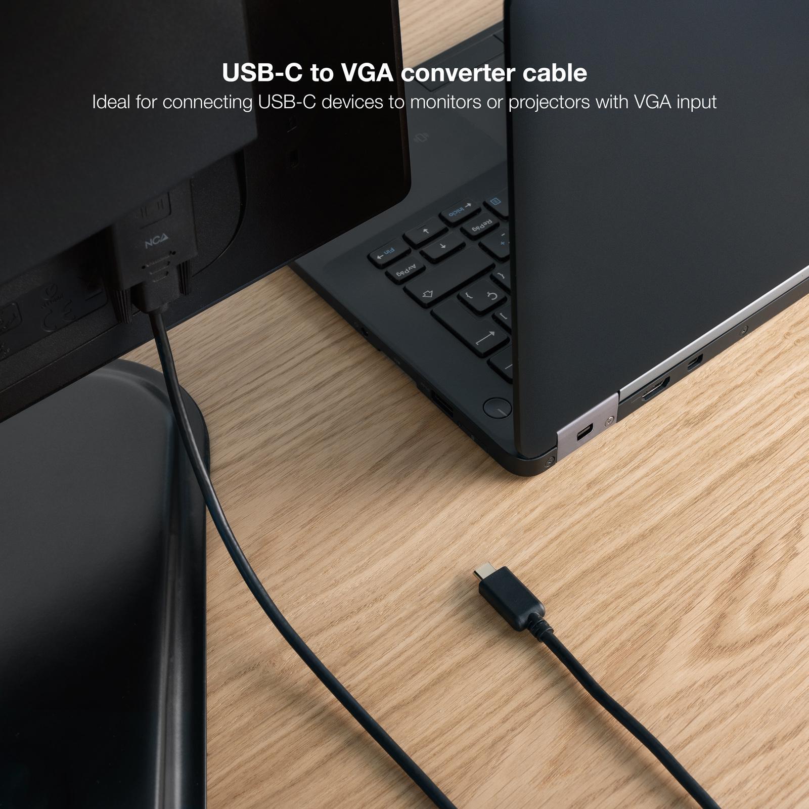 Nanocable - Cable Conversor Nanocable USB-C > VGA 1.8 M Negro