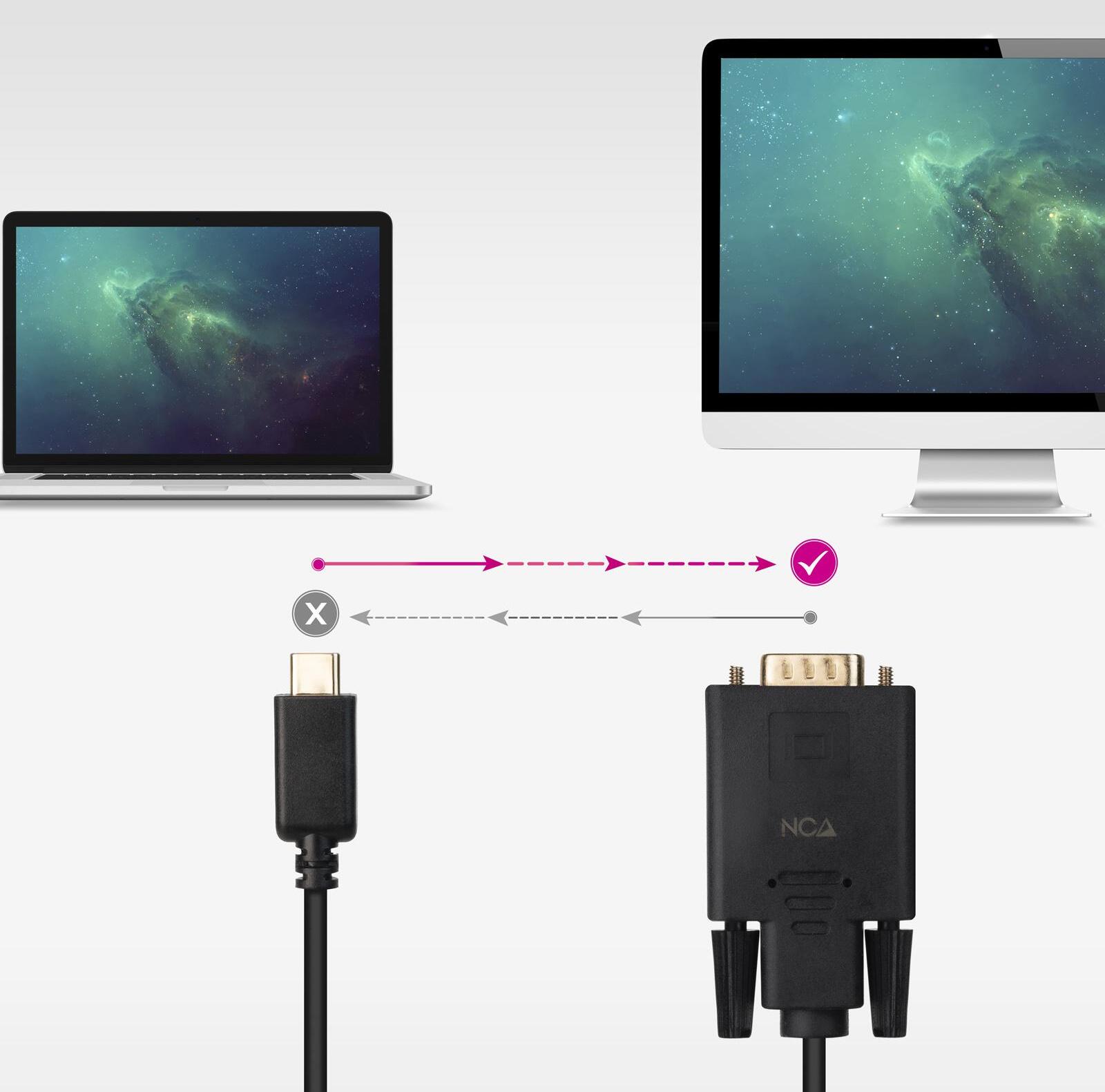Nanocable - Cable Conversor Nanocable USB-C > VGA 1.8 M Negro