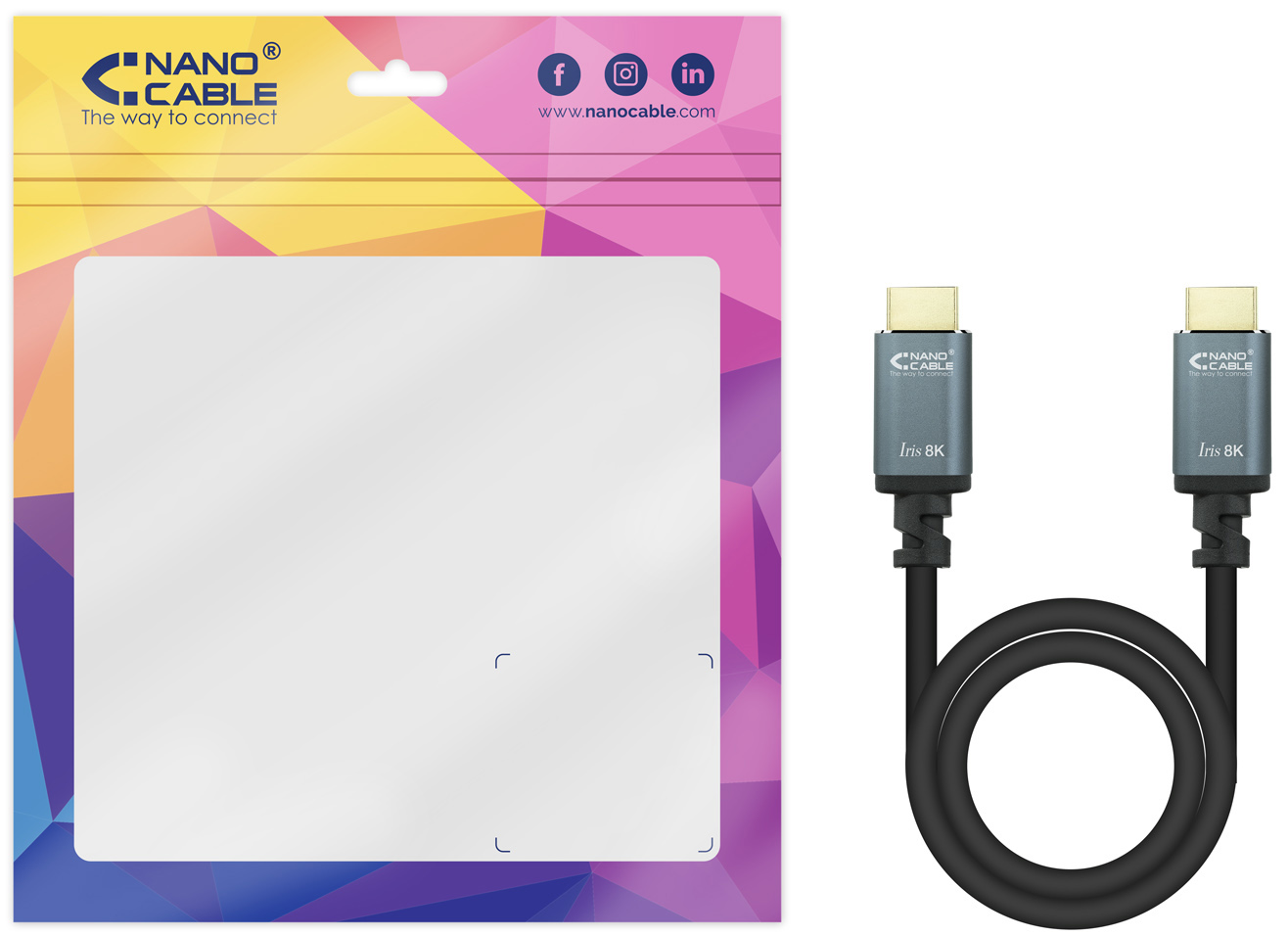 Nanocable - Cable HDMI V2.1 8K NanoCable IRIS USB-A M/M 1.5 M Negro