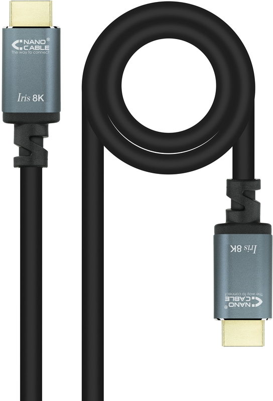 Picture of Picture of Cable HDMI V2.1 8K NanoCable IRIS USB-A M/M 1 M Negro