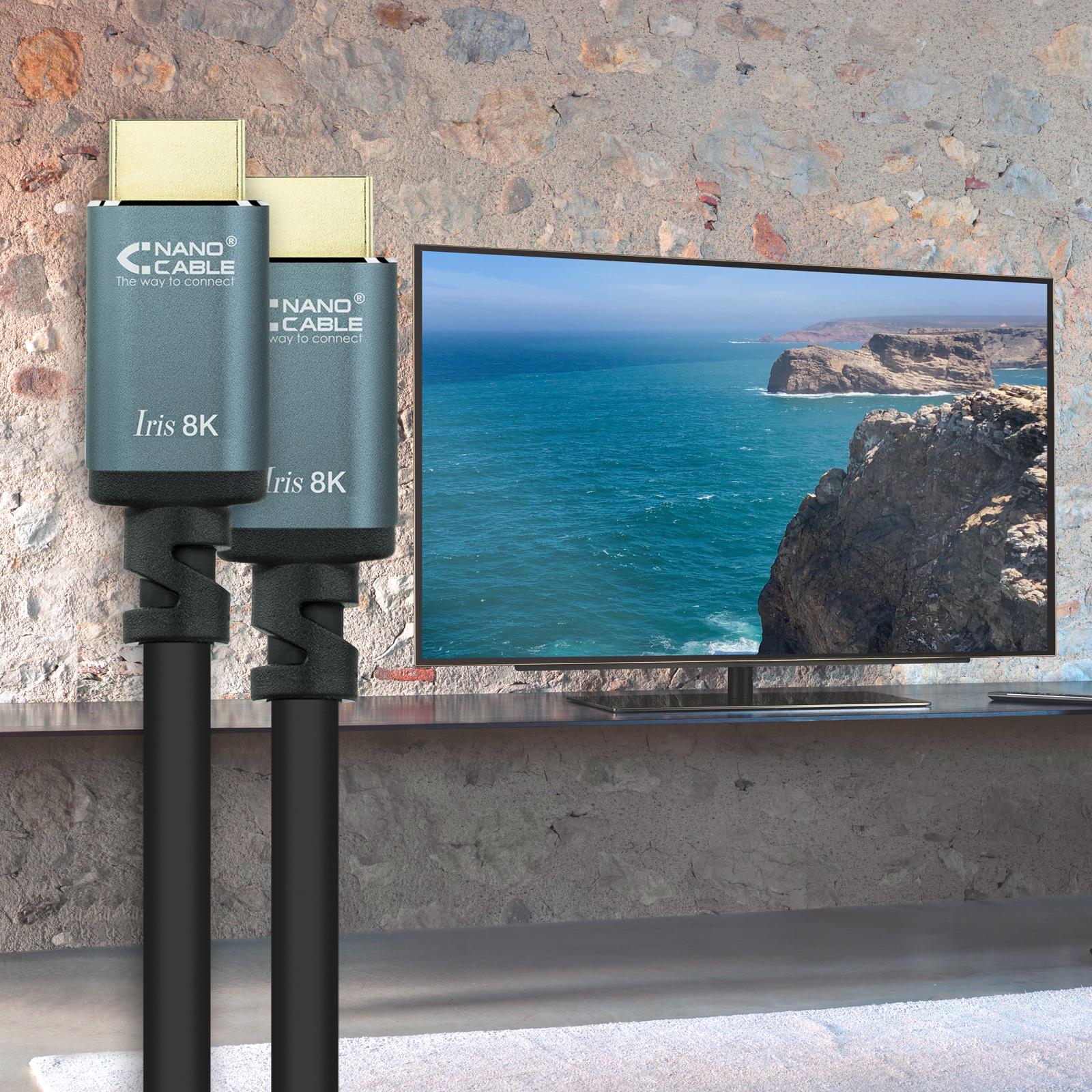 Nanocable - Cable HDMI V2.1 8K NanoCable IRIS USB-A M/M 10 M Negro