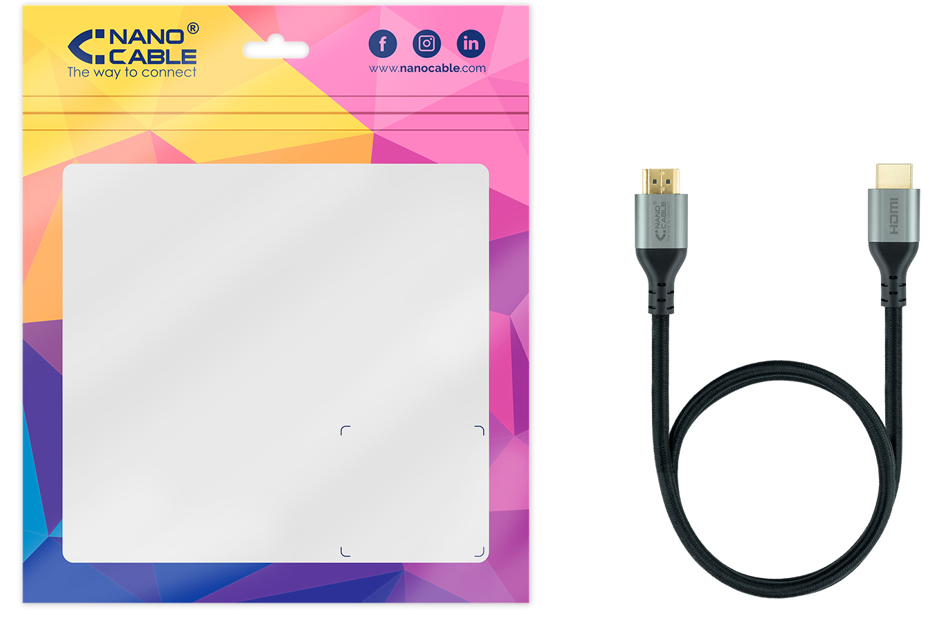 Nanocable - Cable HDMI V2.1 Ultra High Speed NanoCable USB-A M/M 2 M Negro Certificado ULTRA
