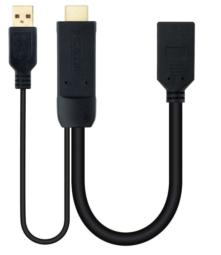 Picture of Picture of Adaptador NanoCable HDMI 2.0 para DisplayPort V1.2 0.2 M Negro