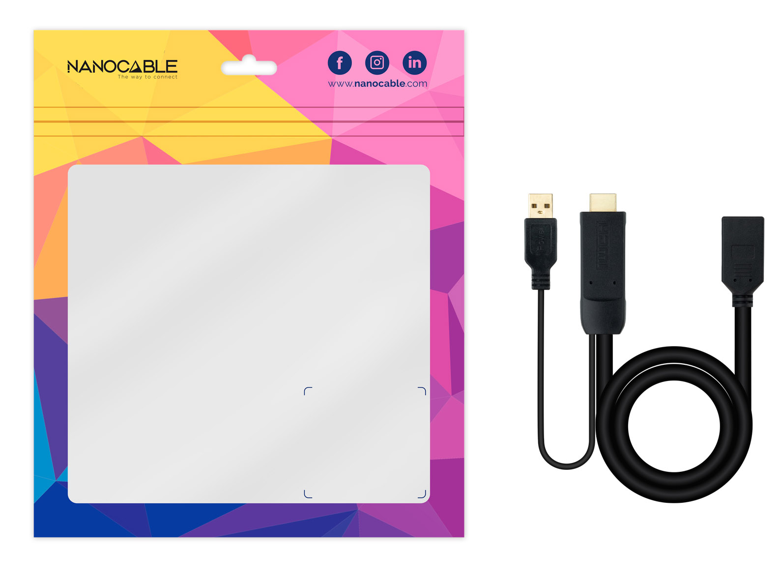 Nanocable - Adaptador NanoCable HDMI 2.0 para DisplayPort V1.2 0.2 M Negro