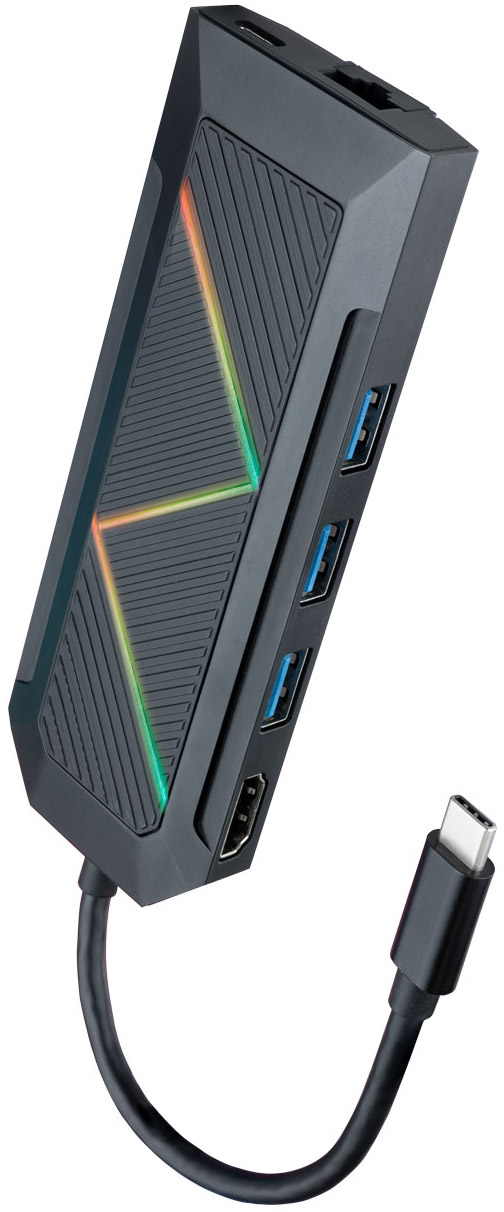 Picture of Picture of Hub USB-C NanoCable 3x USB-A / USB-C PD 3.0 (100W) / HDMI / RJ45 / TF / SD