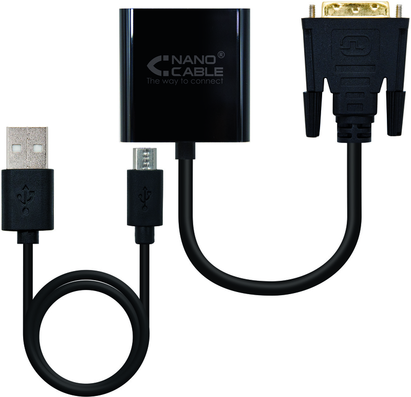Nanocable - Adaptador NanoCable DVI M para VGA 10 CM Negro