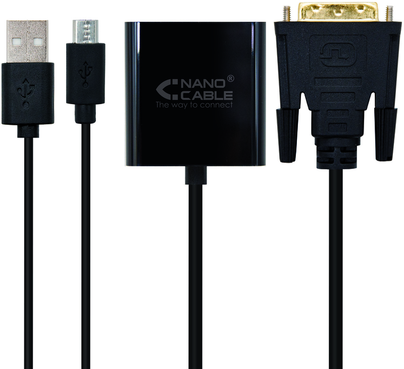 Picture of Picture of Adaptador NanoCable DVI M para VGA 10 CM Negro