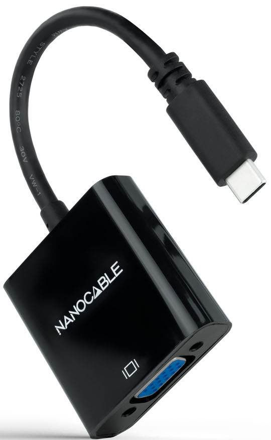 Picture of Picture of Adaptador NanoCable USB-C M para VGA F 10 CM Negro