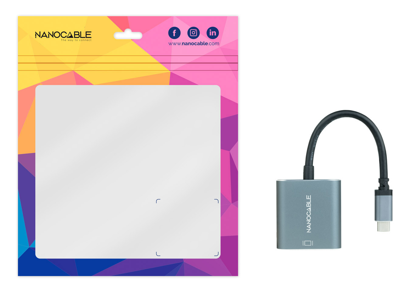 Nanocable - Adaptador NanoCable USB-C para DVI-D 15 CM Gris
