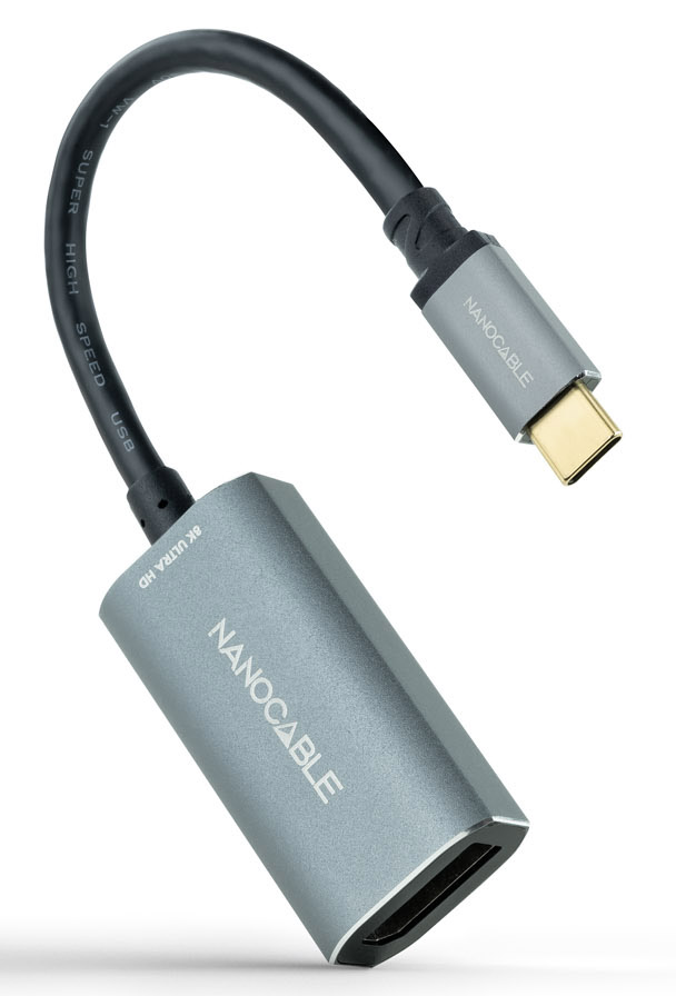 Picture of Picture of Adaptador NanoCable USB-C para DisplayPort 8K 15 CM Alumínio
