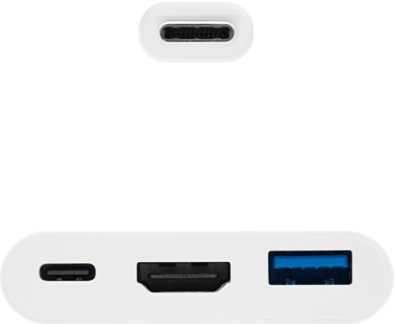 Picture of Picture of Adaptador NanoCable USB-C M para HDMI F / USB A / USB-C 15 CM Blanco