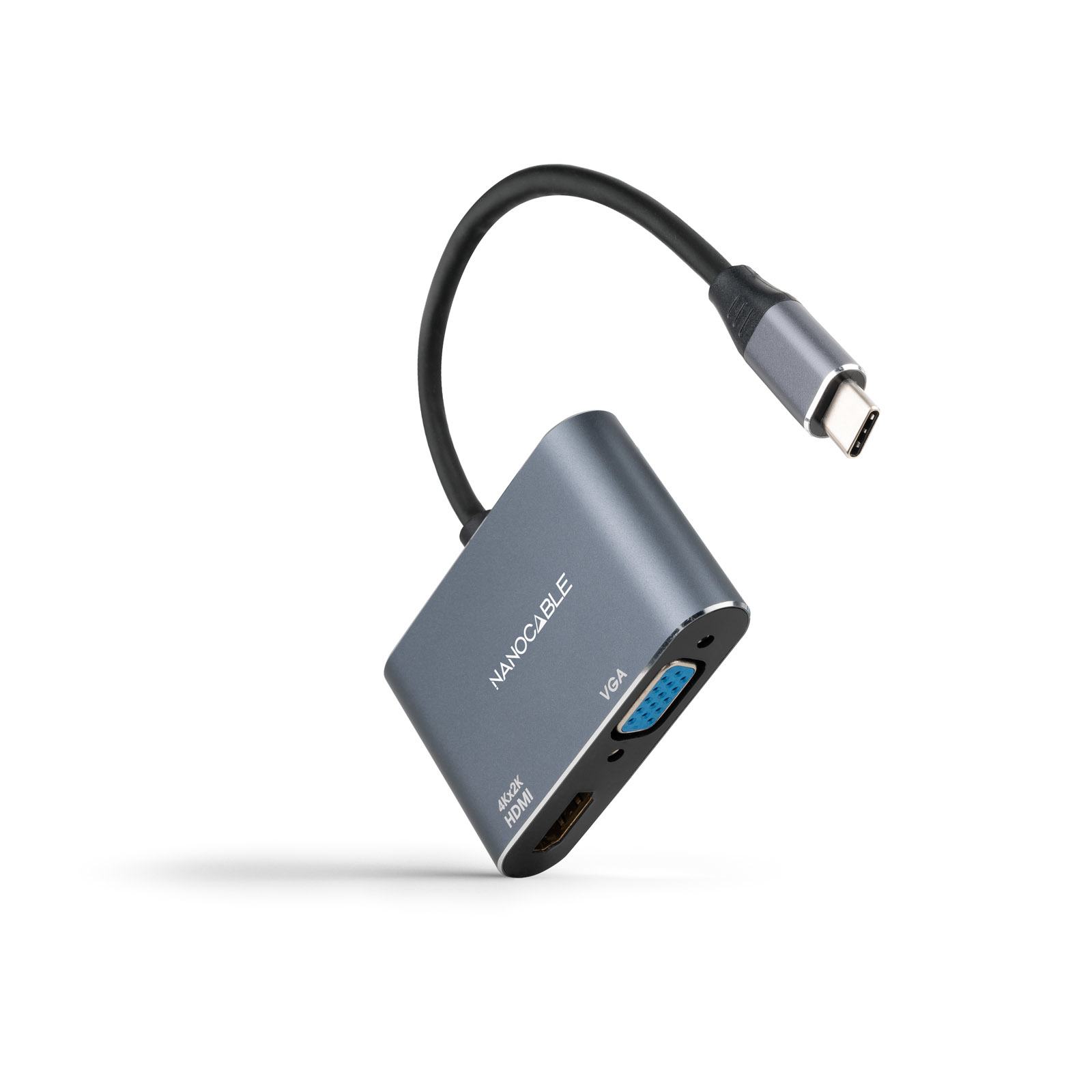 Picture of Picture of Adaptador Nanocable USB-C > HDMI + VGA 15CM Gris Compatible con Thunderbolt 3