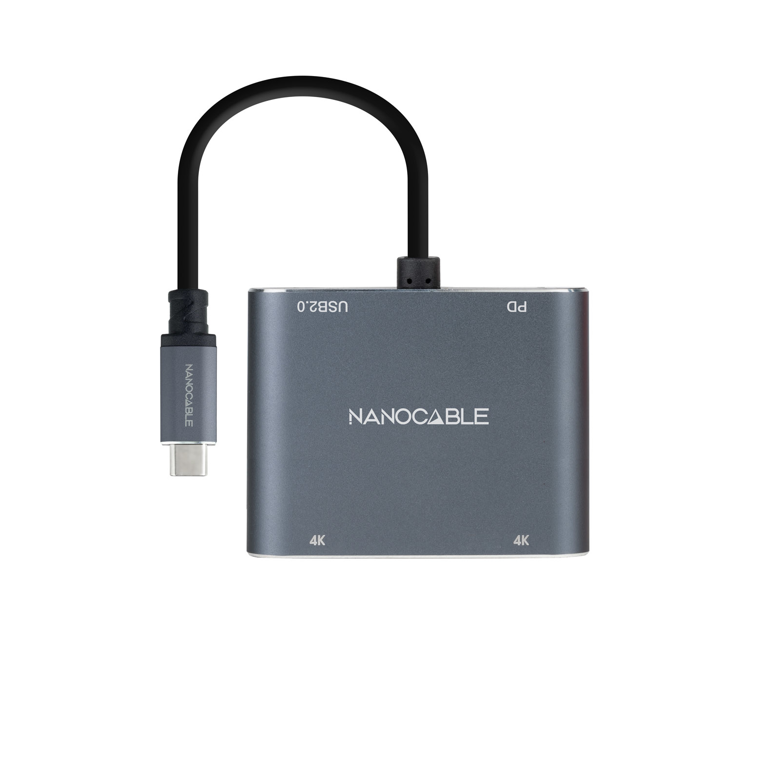 Picture of Picture of Adaptador Nanocable USB-C > 2xHDMI + USB2.0 + USB-C (PD60W) Compatible con Thunderbolt 3